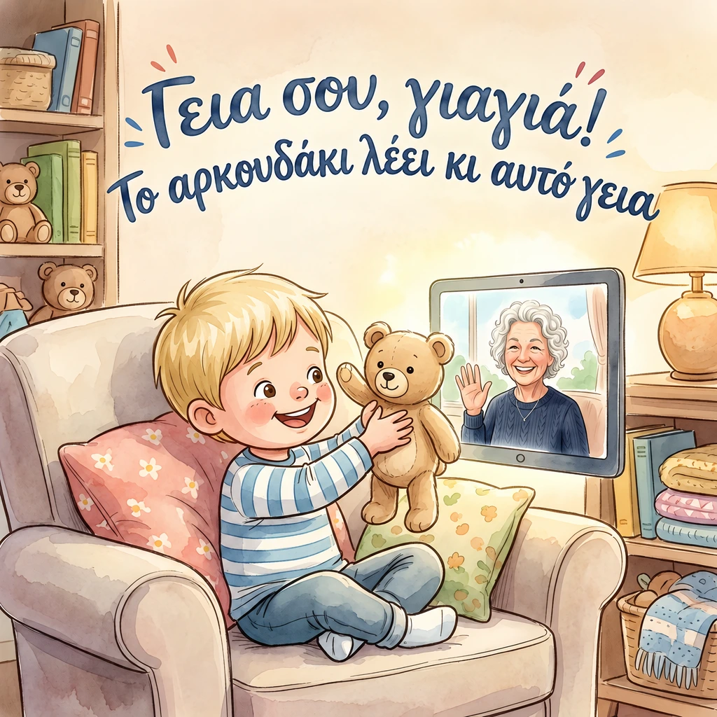 Εξώφυλλο του Γεια σου, γιαγιά! Το αρκουδάκι λέει κι αυτό γεια
