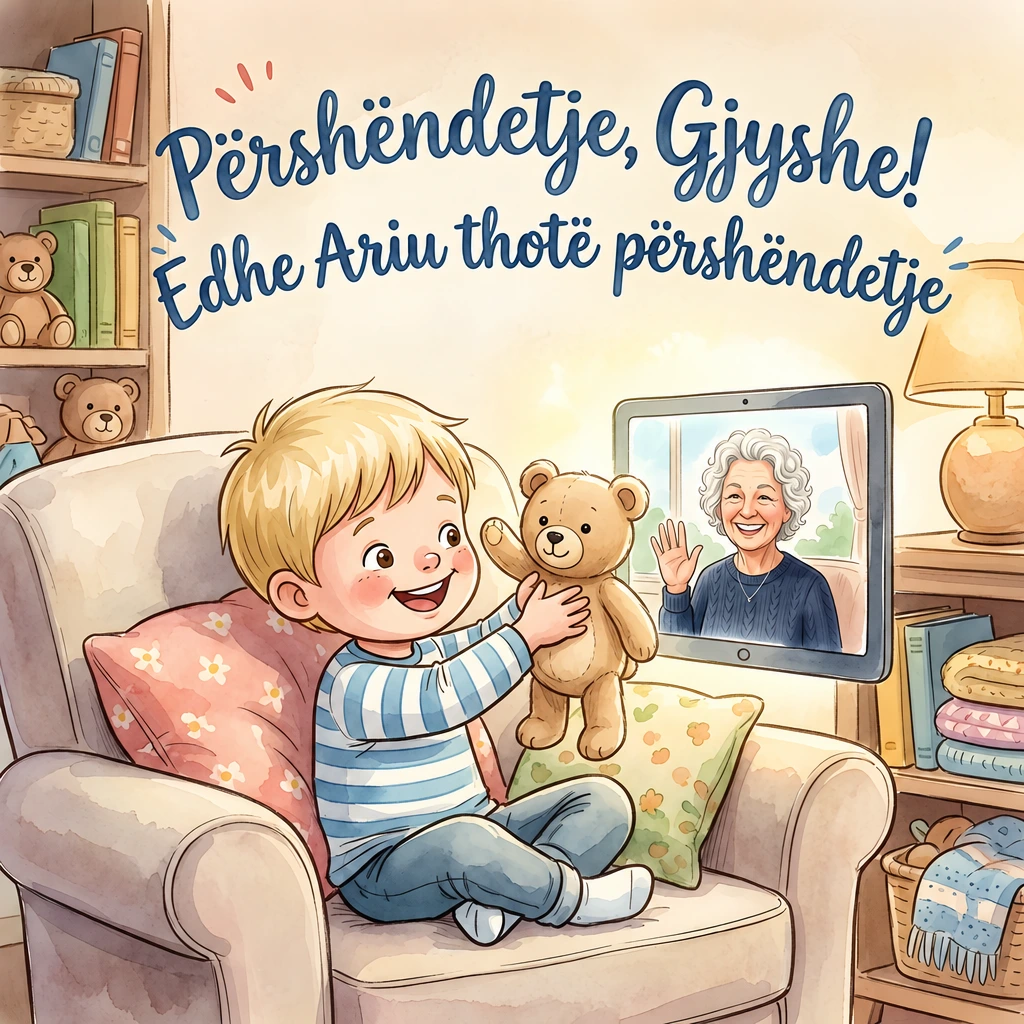 Kopertina e Përshëndetje, Gjyshe! Edhe Ariu thotë përshëndetje