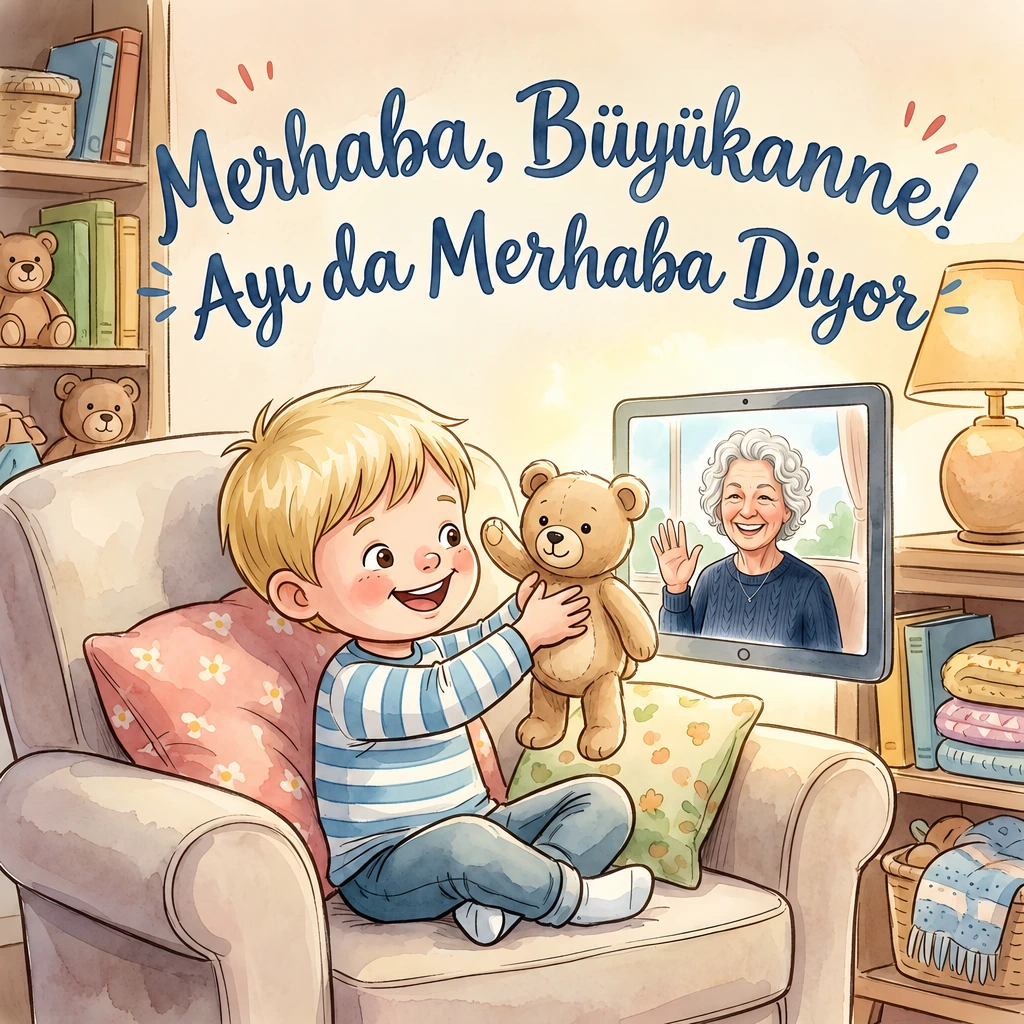 Merhaba, Büyükanne! Ayı da Merhaba Diyor adlı kitabın kapağı