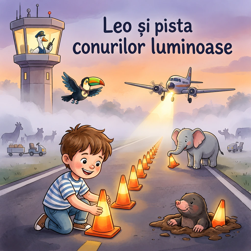 Coperta cărții Leo și pista conurilor luminoase